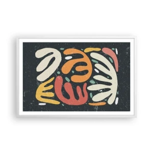 Plakát v bílém rámu - Kompozice – hned tě chytím - 91x61 cm