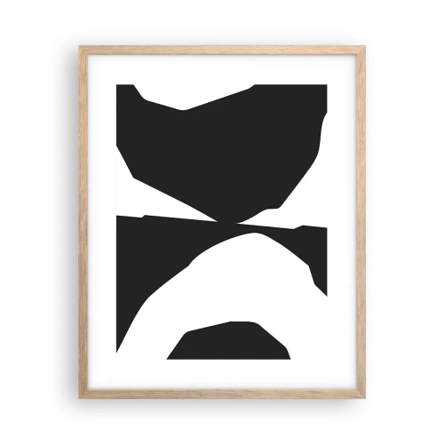 Plakát v rámu světlý dub - Positive-negative - 40x50 cm