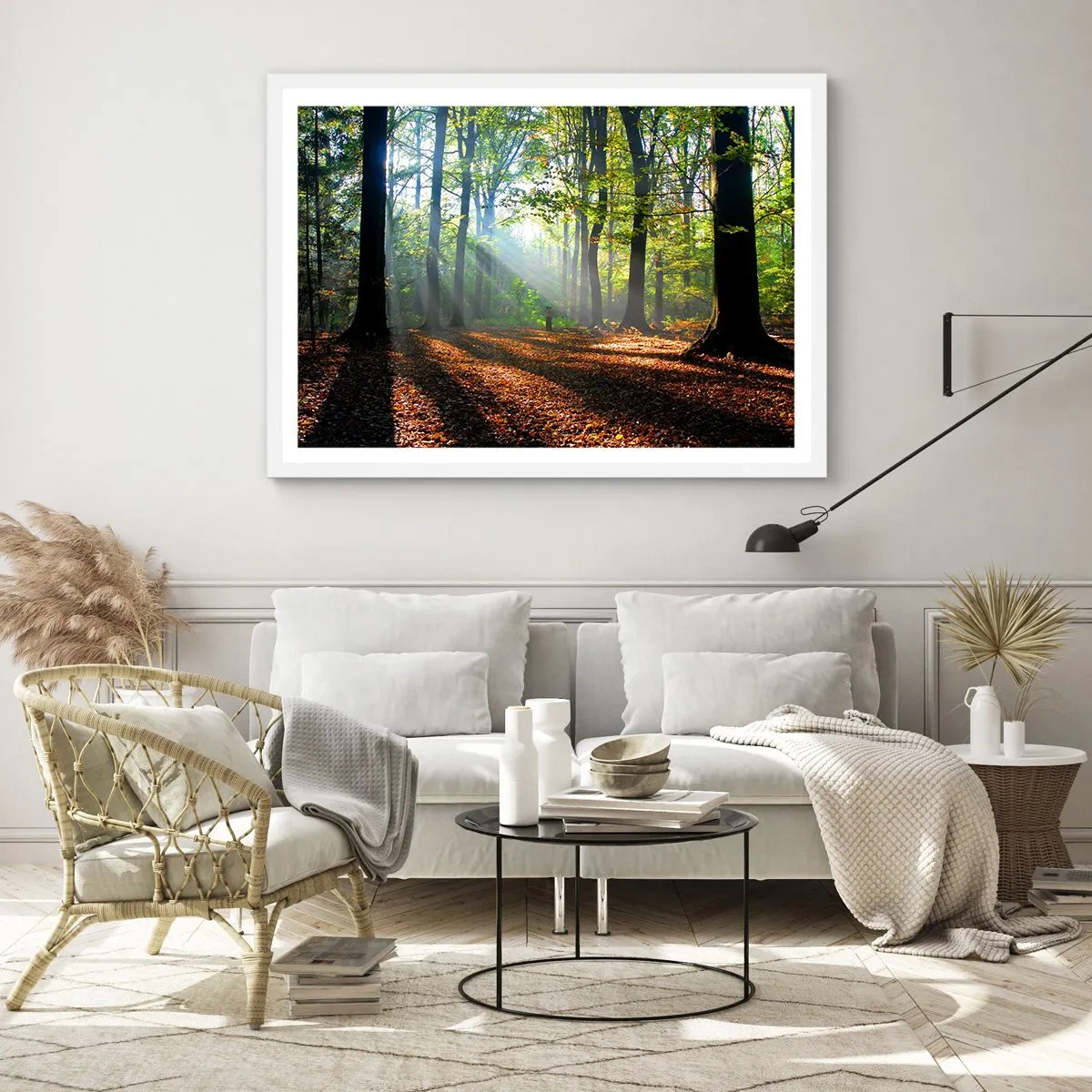 Plakát v bílém rámu - Světla a stíny - 70x50 cm