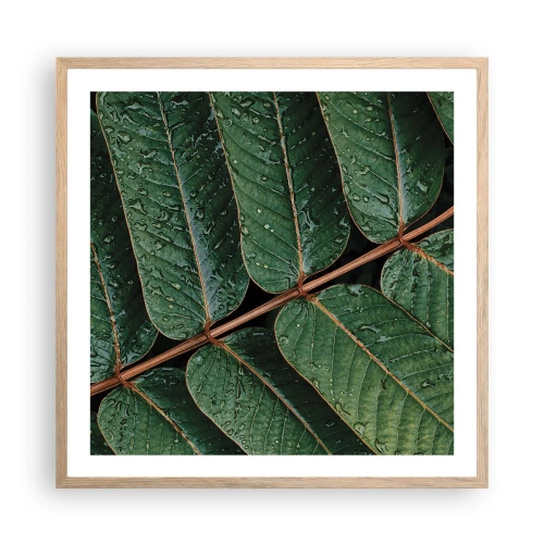 Plakát v rámu světlý dub - V zeleném rytmu - 60x60 cm