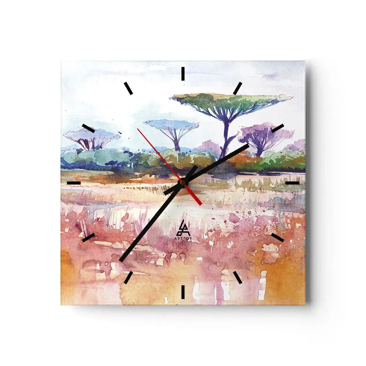 Nástěnné hodiny - Barvy savany - 30x30 cm