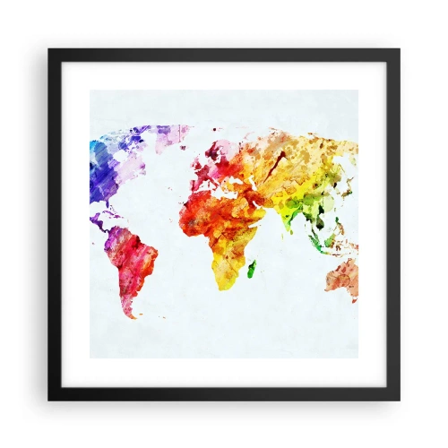 Plakát v černém rámu - Všechny barvy světa - 40x40 cm