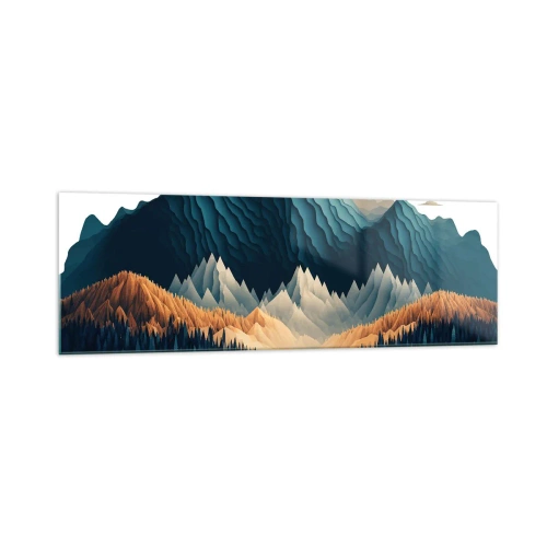 Obraz na skle - Dokonalá horská krajina - 160x50 cm