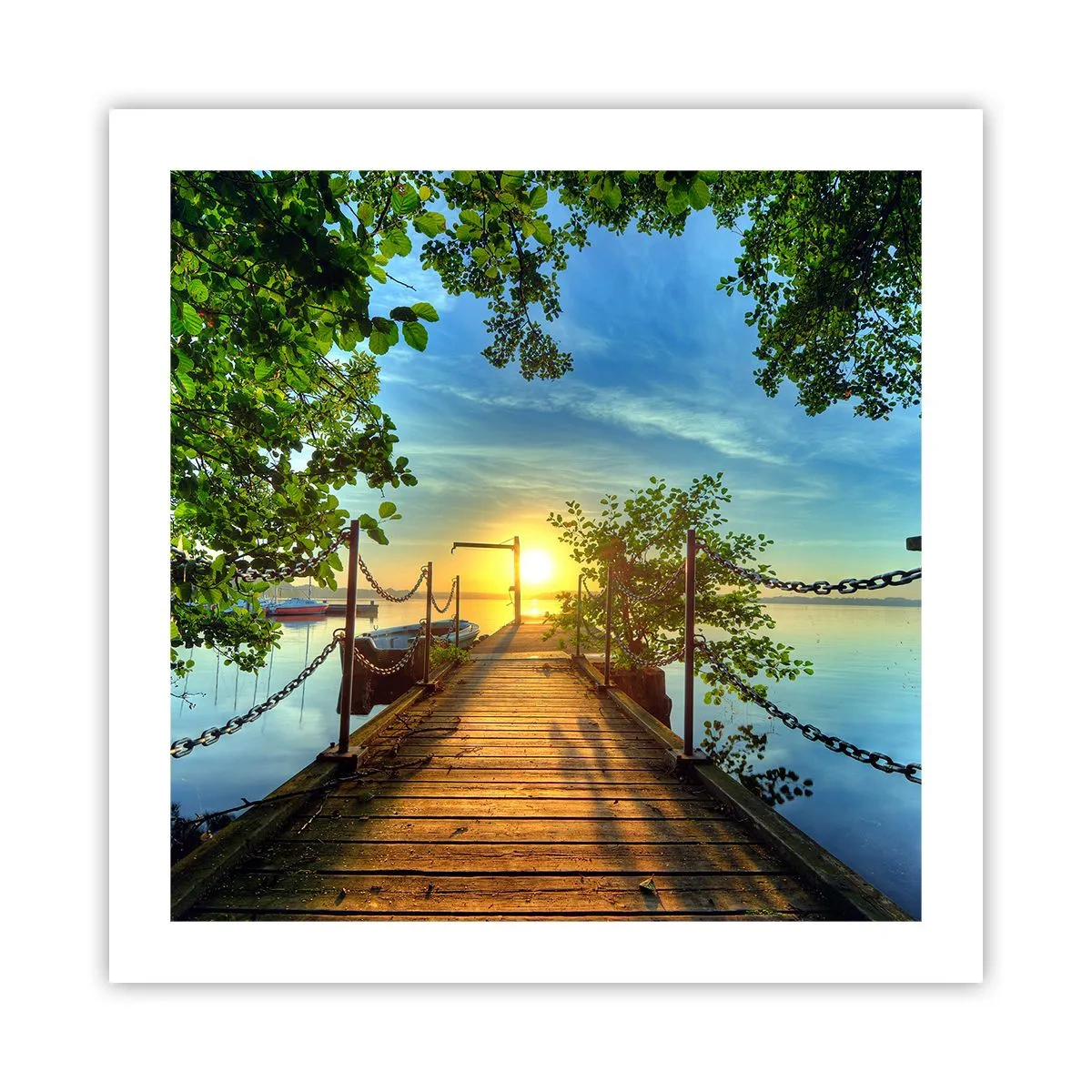 Plakát - Západ u vody - 50x50 cm
