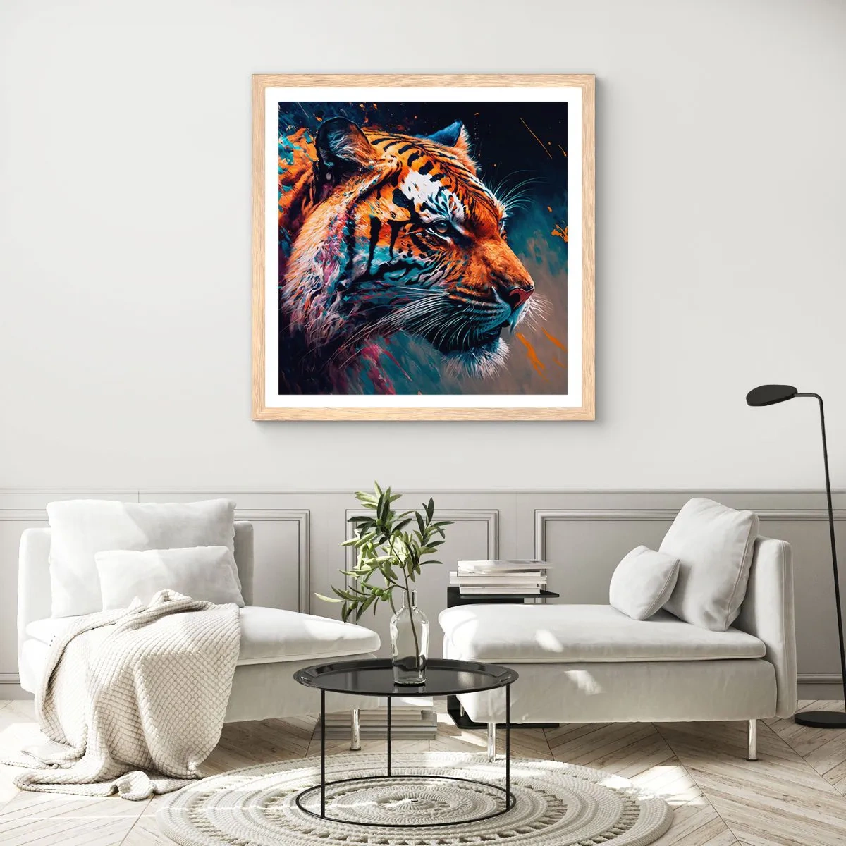 Plakát v rámu světlý dub - Divoká krása - 40x40 cm