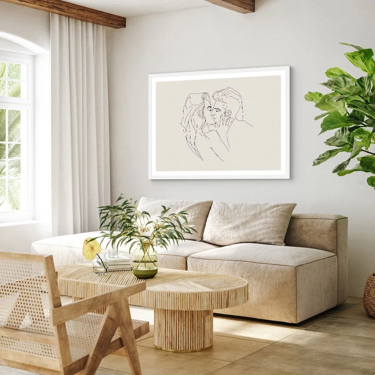 Plakát v bílém rámu - Zamotaní citem - 70x50 cm