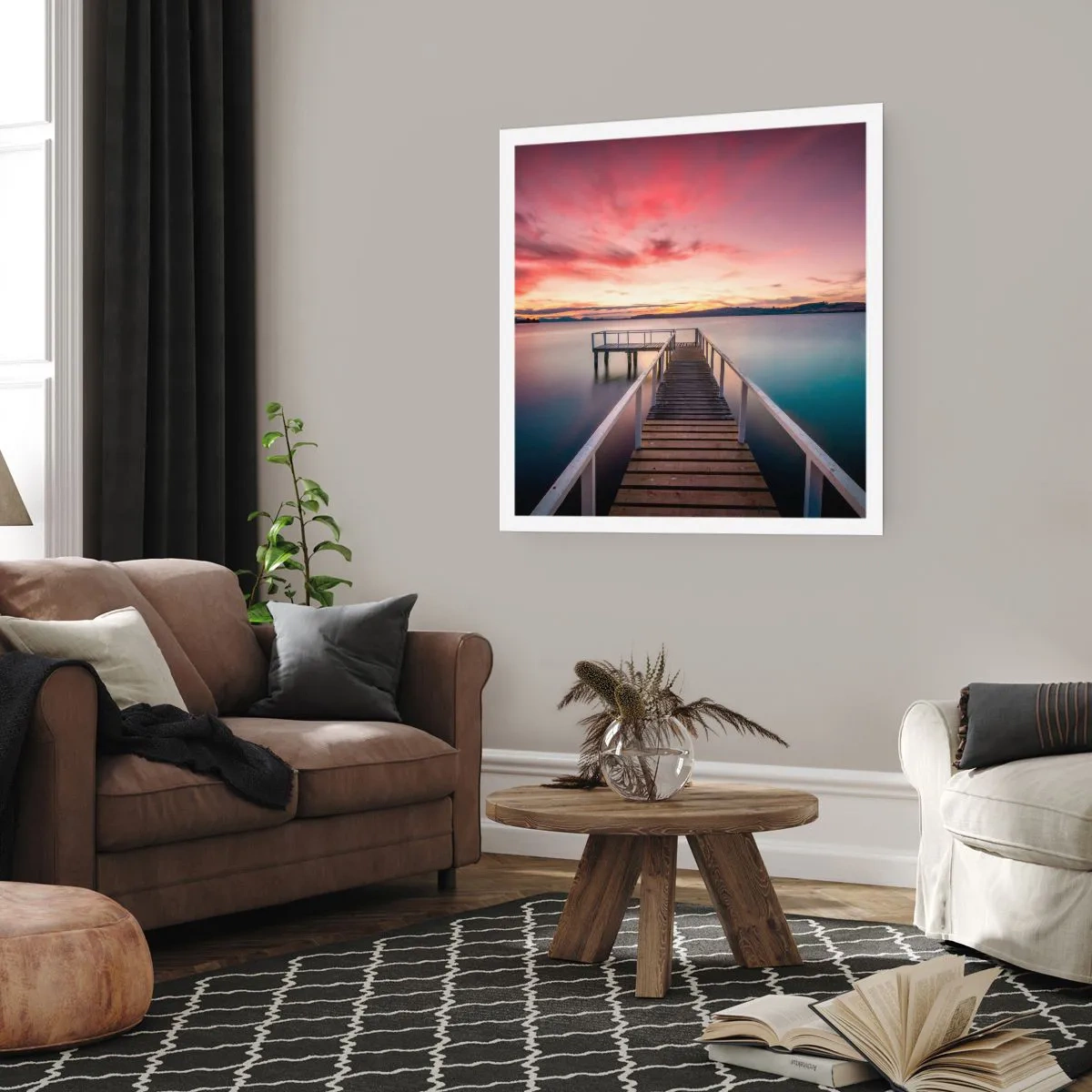 Plakát - Jemný plamen večera - 50x50 cm