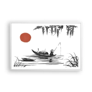 Plakát v bílém rámu - Asijské odpoledne - 91x61 cm