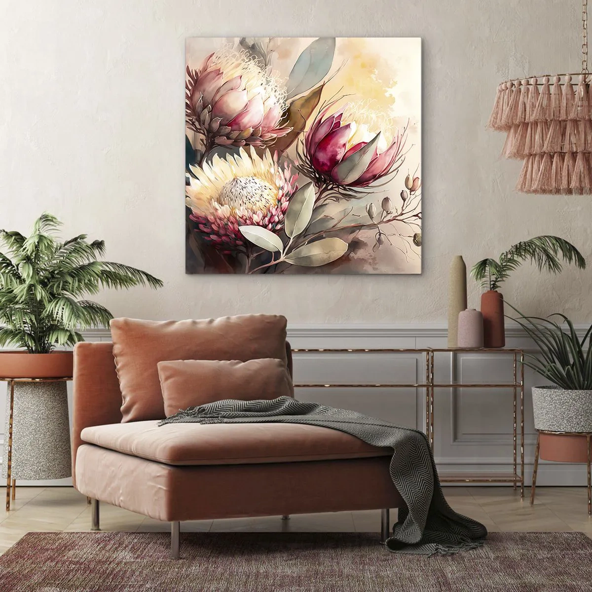 Obraz na plátně - Z profilu a en face - 70x70 cm