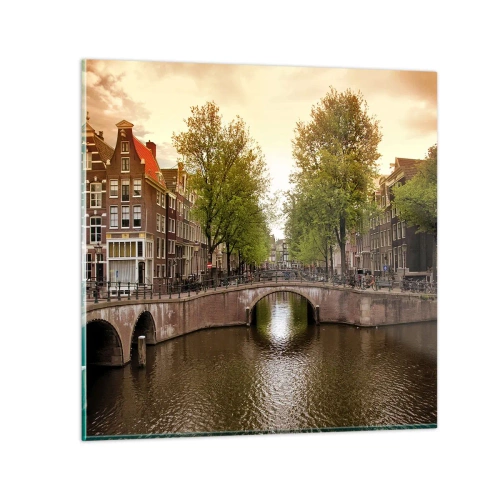 Obraz na skle - Lodí nebo na kole? - 60x60 cm