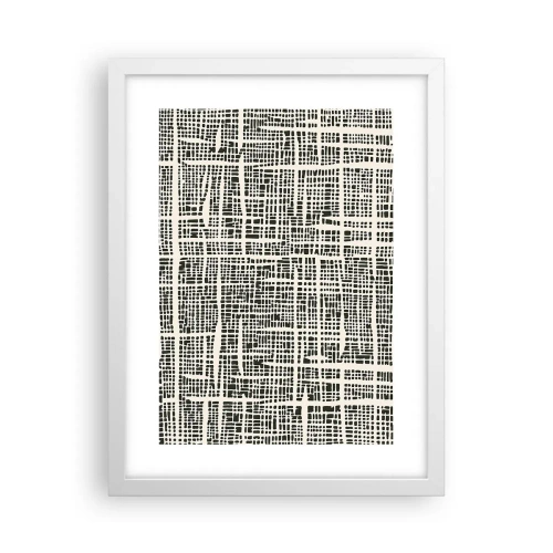 Plakát v bílém rámu - Tkaná kompozice - 30x40 cm