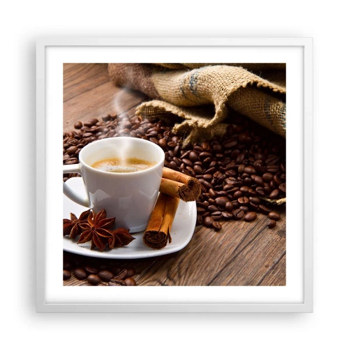 Plakát v bílém rámu - Pikantní chuť a aroma - 50x50 cm