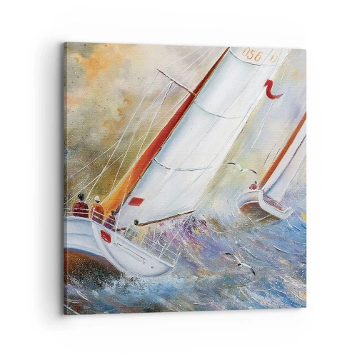Obraz na plátně - Běžící přes vlny - 70x70 cm