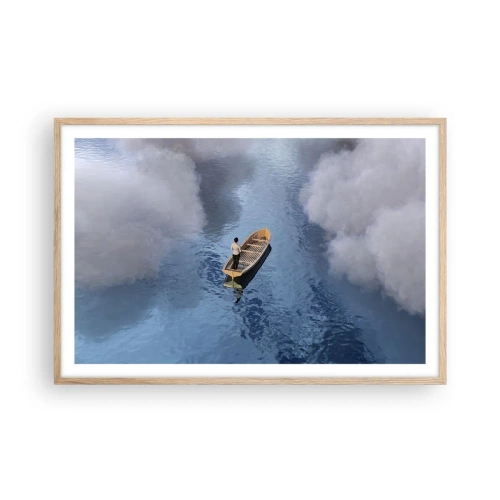 Plakát v rámu světlý dub - Život – cesta – nejistota - 91x61 cm