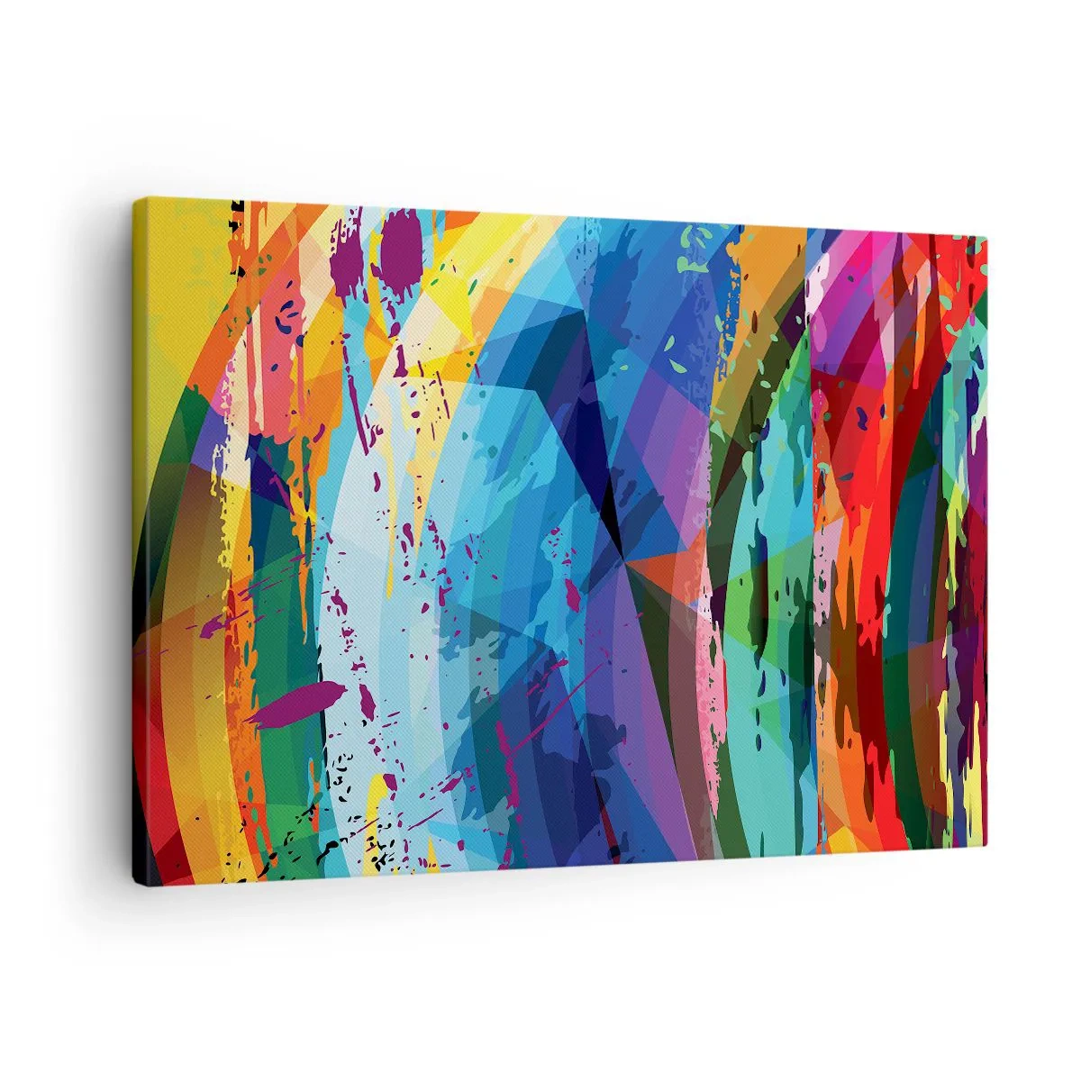 Obraz na plátně - Barevná abstrakce v dynamických vzorech a tvarech - 70x50cm - Barevná závrať - Moderní nástěnná dekorace do obývacího pokoje a ložnice ARTTOR