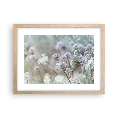 Plakát v rámu světlý dub - Sladké filigrány bylinek - 40x30 cm