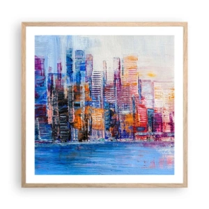 Plakát v rámu světlý dub - Radostná metropole - 60x60 cm