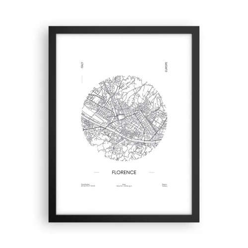 Plakát v černém rámu - Anatomie Florencie - 30x40 cm