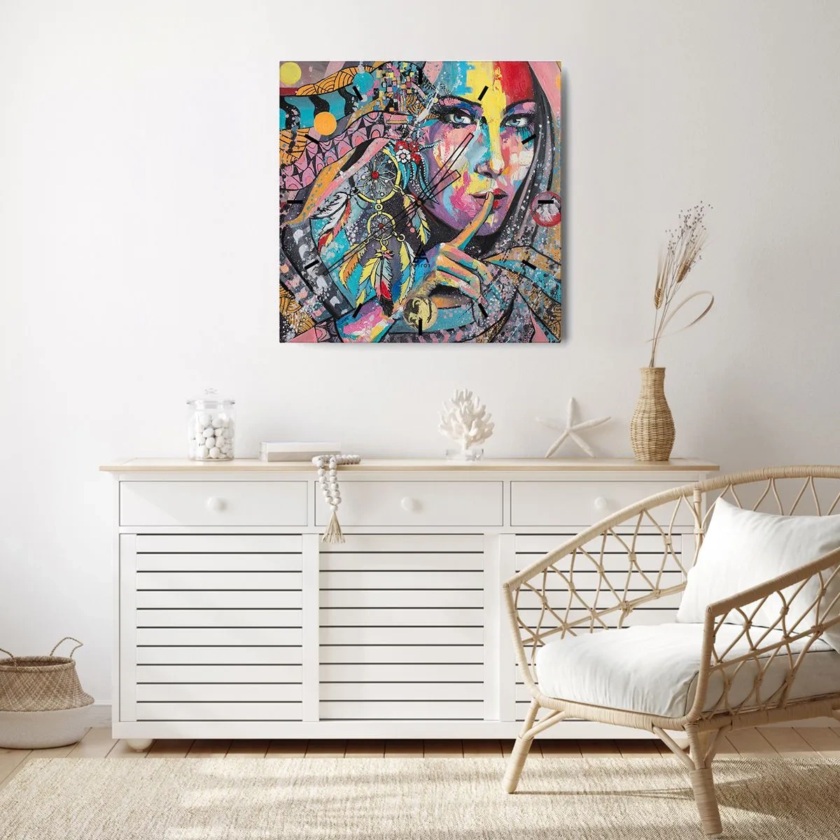 Nástěnné hodiny - Mlč, než pochopíš - 40x40 cm