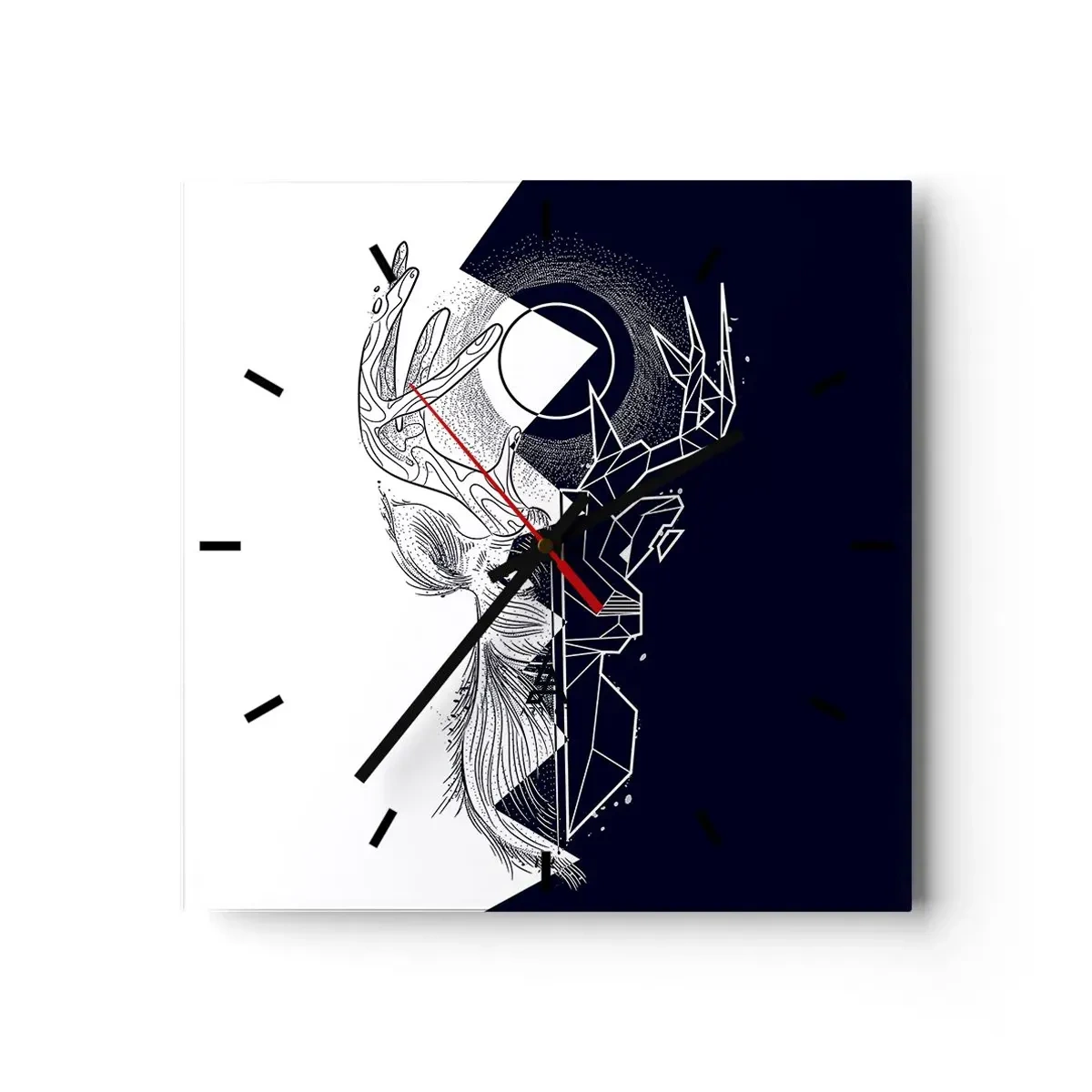 Nástěnné hodiny - Válka a jednota opaků - 40x40 cm