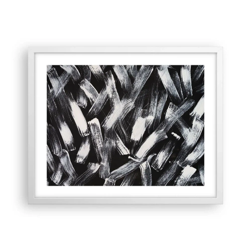 Plakát v bílém rámu - Abstrakce v industriálním duchu - 50x40 cm