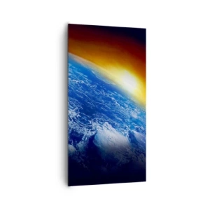Obraz na plátně - Východ slunce nad modrou planetou - 65x120 cm