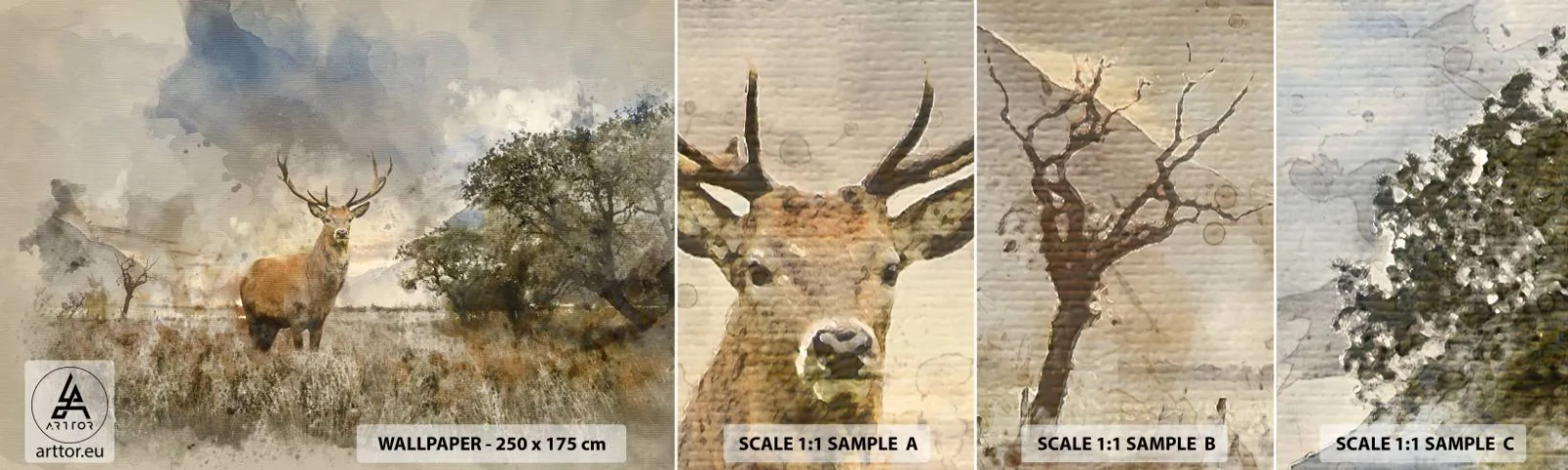 Fototapeta Vzorek Standard Eco - Důstojnost - síla - majestátnost - Zvířata, Jelen, Krajina - 100x30 cm