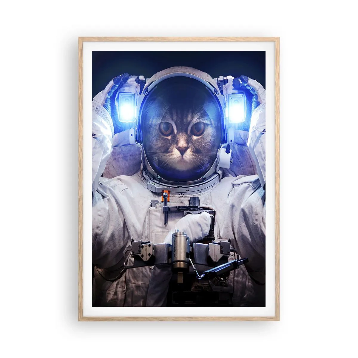 Plakát v rámu světlý dub - Houston, máte problém - 70x100 cm