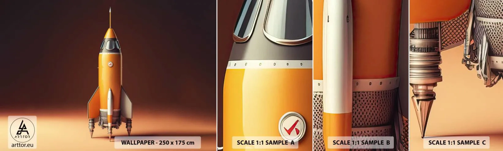 Vzor Fototapety Samolepicí Deluxe Sticker - Začíná to snem - Vesmírná raketa, Tužka, Věda - 100x30 cm