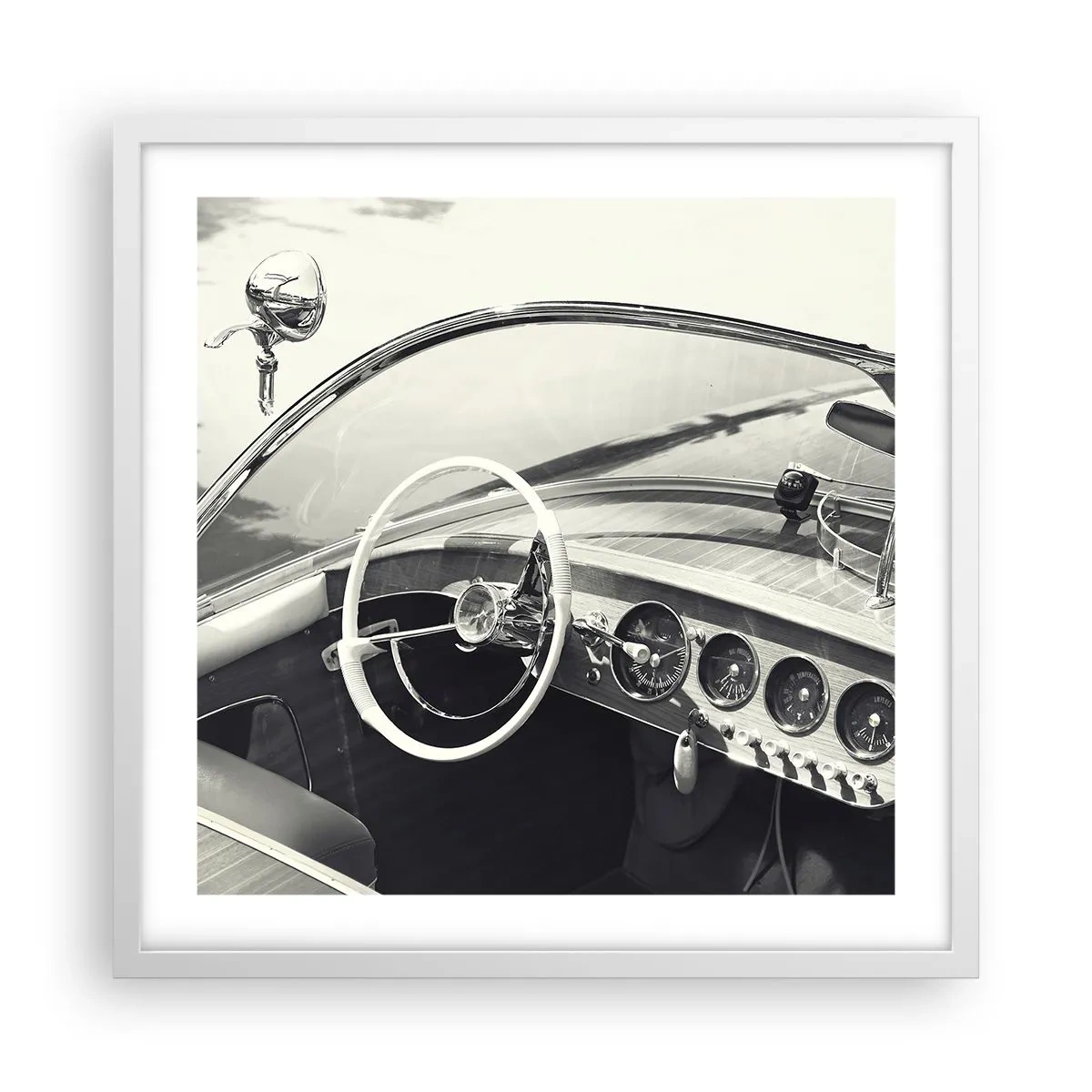 Plakát v bílém rámu - Počasí pro bohaté - 50x50 cm