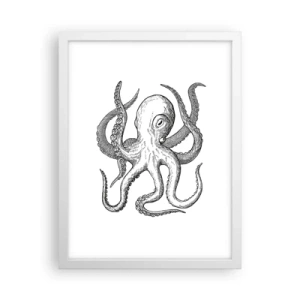 Plakát v bílém rámu - Tančící s vlnami - 30x40 cm