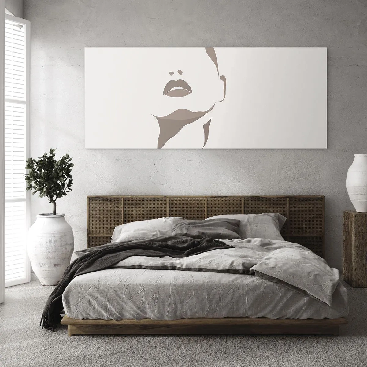 Obraz na skle - Stvořená ze světla a stínu - 120x50 cm