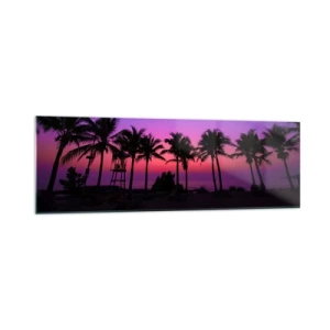 Obraz na skle - Večer pod palmami - 160x50 cm
