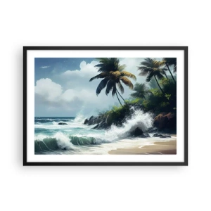 Plakát v černém rámu - Na tropickém pobřeží - 70x50 cm