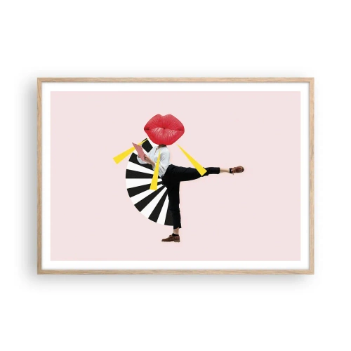 Plakát v rámu světlý dub - Surrealistický pop-art - 100x70 cm