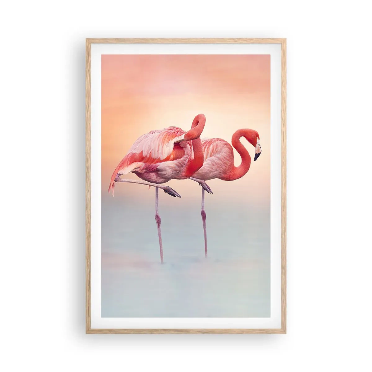 Plakát v rámu světlý dub - V barvě zapadajícího slunce - 61x91 cm