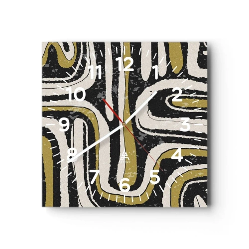 Nástěnné hodiny - Kompozice: trakty a uličky - 30x30 cm