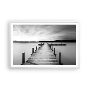 Plakát v bílém rámu - U napajedla – klidu - 91x61 cm