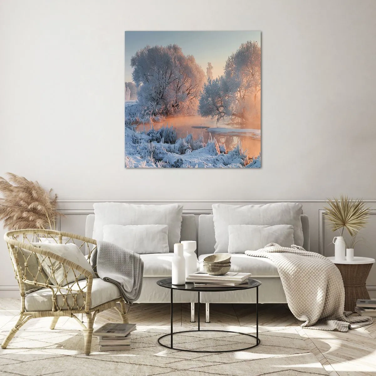 Obraz na skle - Vše se leskne ve slunečním krystalu - 60x60 cm