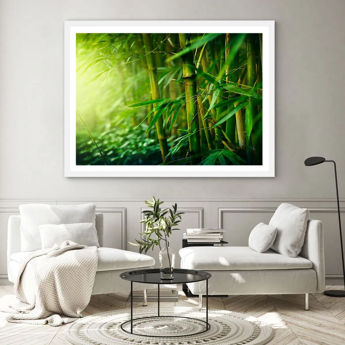 Plakát v bílém rámu - Poznat samotnou zeleň - 91x61 cm