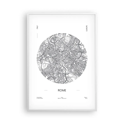Plakát v bílém rámu - Anatomie Říma - 70x100 cm