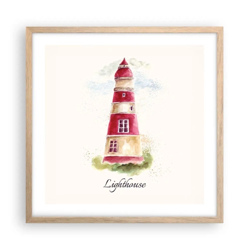 Plakát v rámu světlý dub - Tady je vždy počasí - 50x50 cm