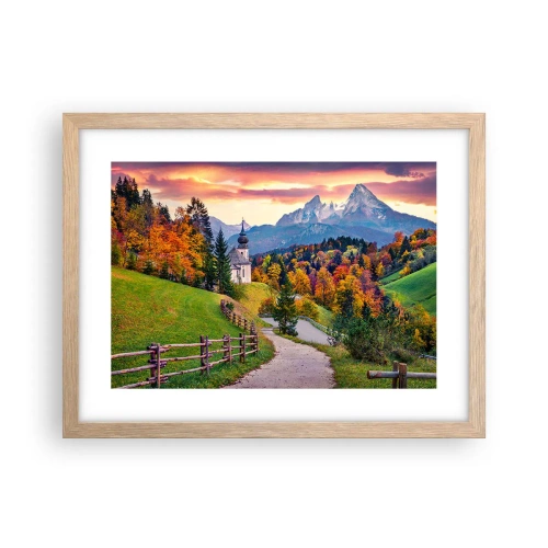 Plakát v rámu světlý dub - Naprosto ideální krajina - 40x30 cm