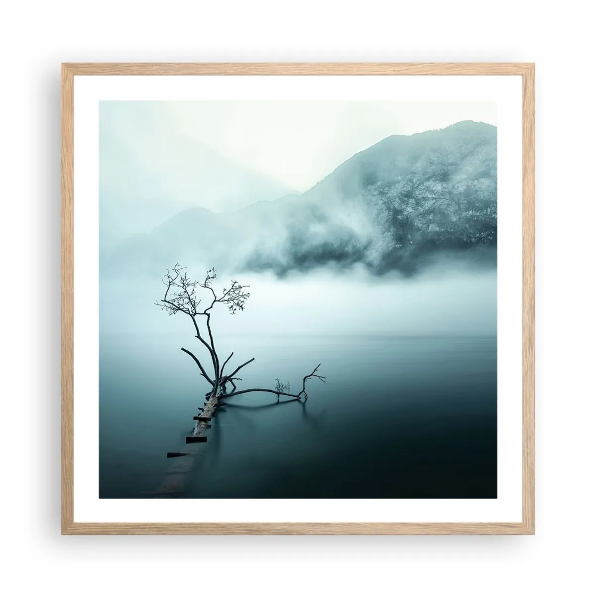 Plakát v rámu světlý dub - Z vody a mlhy - 60x60 cm