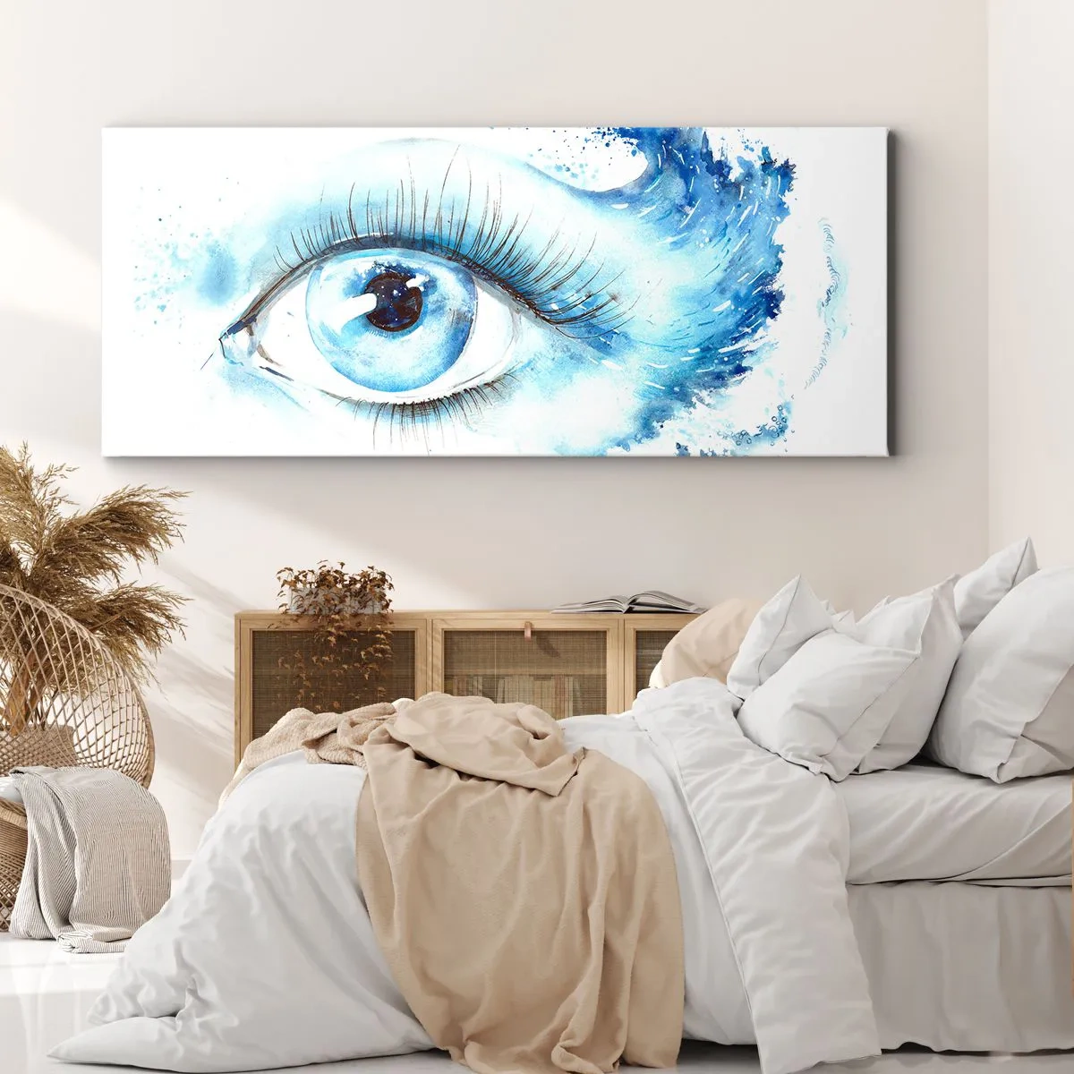 Obraz na plátně - Ponořit se do modři pohledu - 140x50 cm