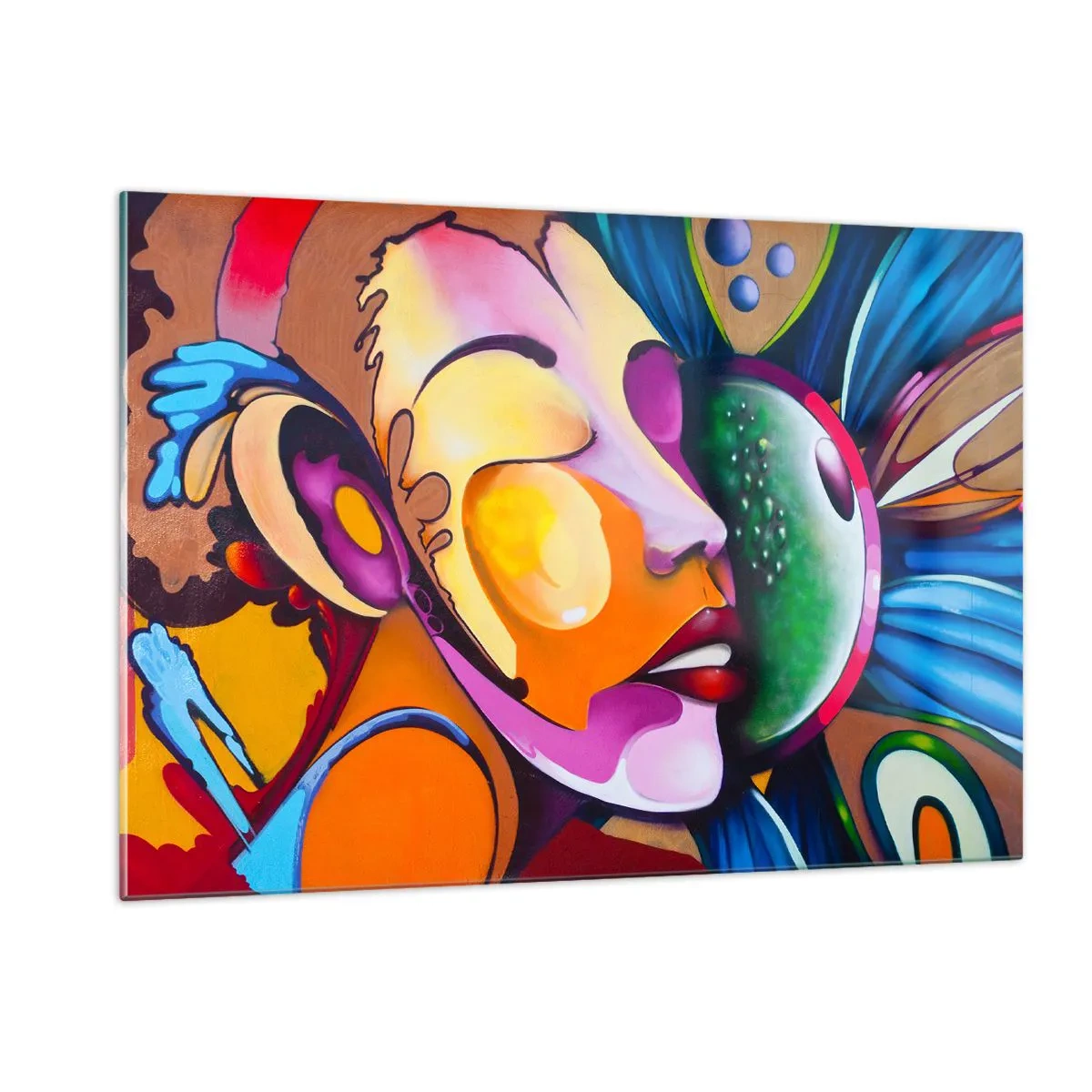 Obraz na skle - Dotknout se barvou - 120x80 cm