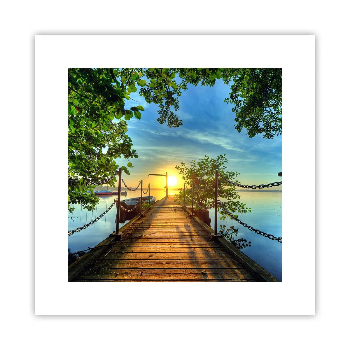 Plakát - Západ u vody - 30x30 cm
