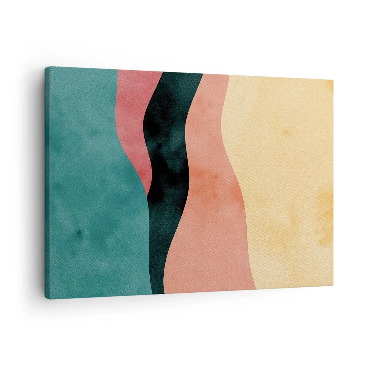 Obraz na plátně - Abstraktní vlny v pastelových barvách - 70x50cm - Kompatibilní nesoulad - Moderní nástěnná dekorace do obývacího pokoje a ložnice ARTTOR