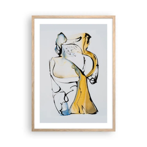Plakát v rámu světlý dub - Skleněná abstrakce - 50x70 cm