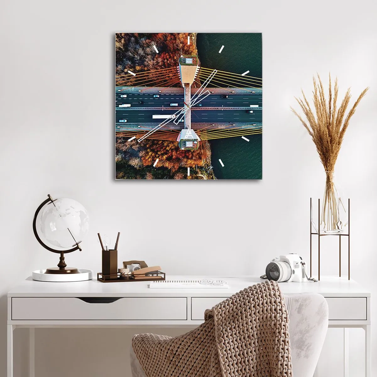 Nástěnné hodiny - Za vodami, za lesy - 40x40 cm